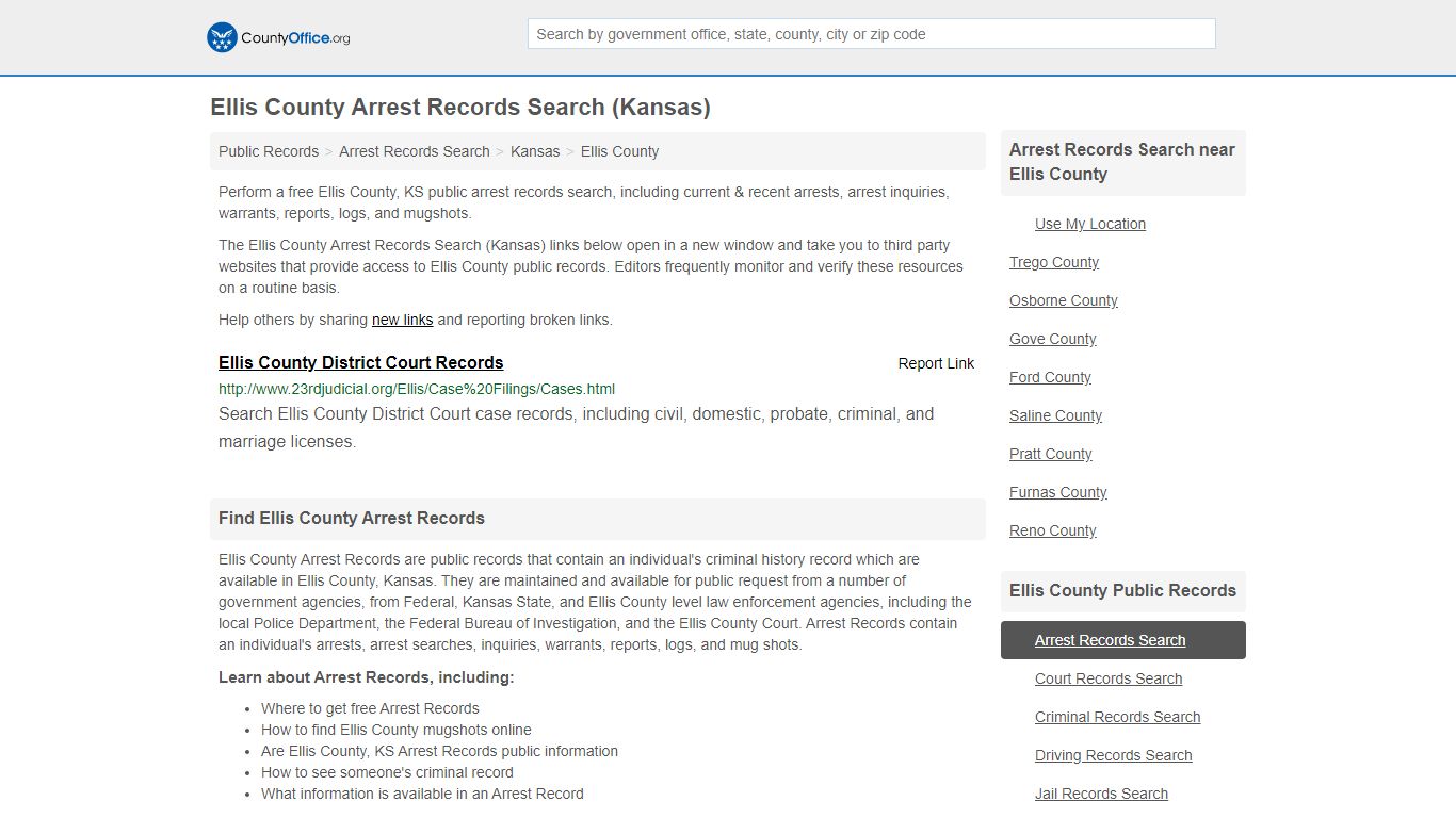 Arrest Records Search - Ellis County, KS (Arrests & Mugshots)