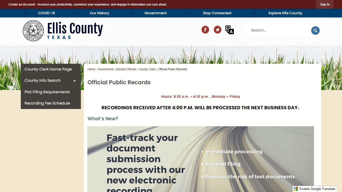 Official Public Records | Ellis County, TX Official Website